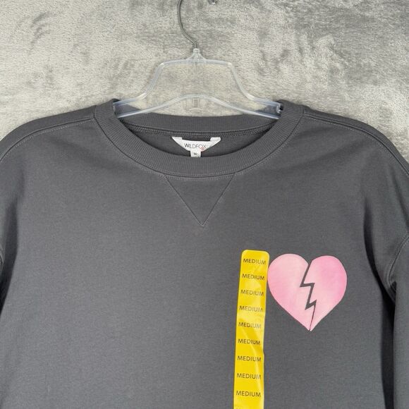 Wildfox Shirt Womens Medium Gray Pink Crewneck Sweatshirt I Wish it Was Saturday - Picture 4 of 8